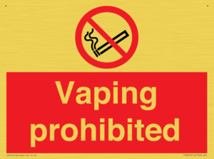 Vaping prohibited